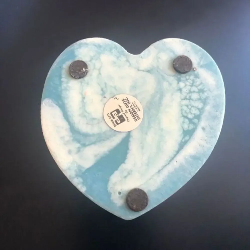 Vintage Heart Shaped Ceramic Trinket Box‎